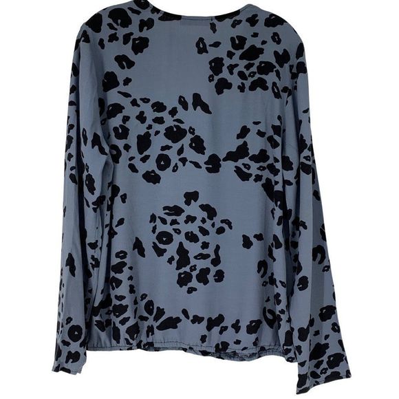 Womens Sam & Lavi Blouse Size M Surplice Long Sleeve Gray Print 3190 USA - Picture 8 of 10